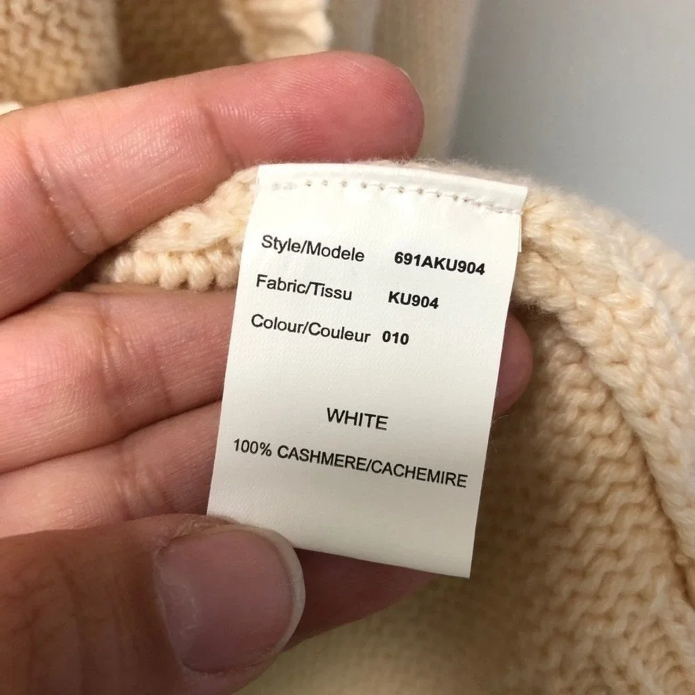 Michael Kors Shrug Womens Medium Cream 100% Cashmere Bolero Old Money Neutral
